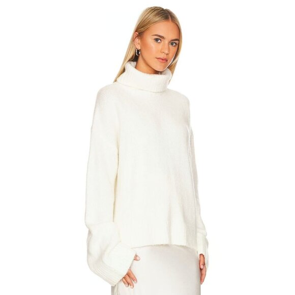 SNDYS Cecilia White Wool Knit Turtleneck Sweater - Picture 2 of 6